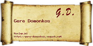 Gere Domonkos névjegykártya